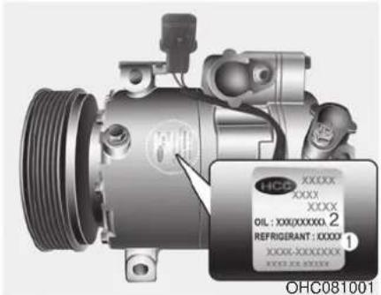 HCC XXXX XXXX XXXX OIL: XXX(XXXXXX.2 REFRIGERANT: XXXXX XXXX-XXXXXXX 1 OHC081001
