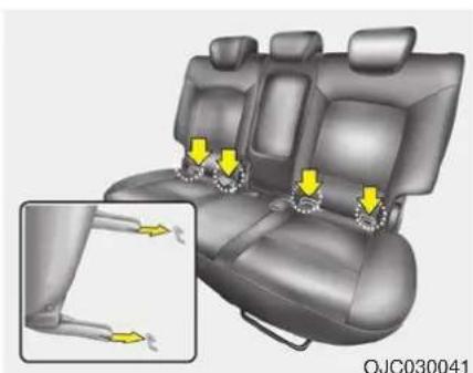 HYUNDAI ix20 (2019) - WARNING - Child restraint anchorage - 3