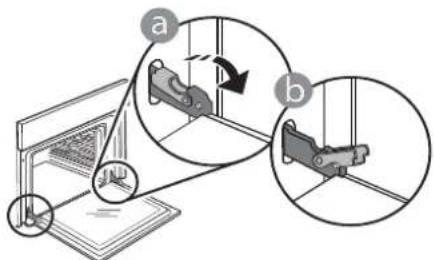 Diagram illustrating mechanical assembly steps with labeled components and directional arrows