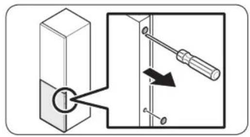 Diagram showing a switch mechanism with labeled component and directional arrow indicating movement