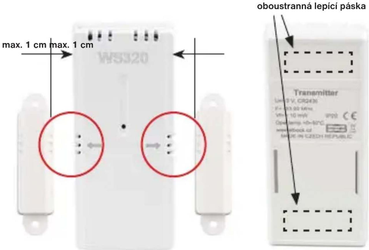 Elektrobock WS320 - Obr.6 Vzájemná poloha vysílače a magnet. kontaktu - 1