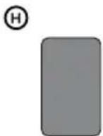 Technical diagram of a device casing with labeled parts F and G