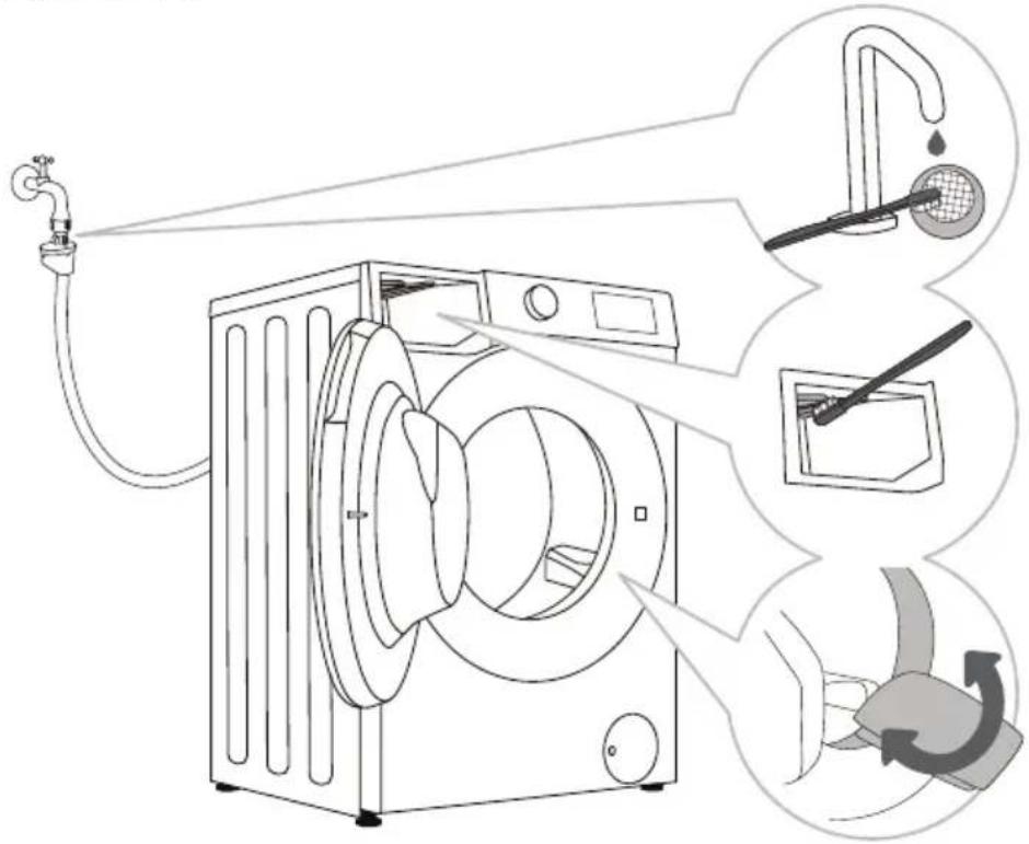 GORENJE W1NGPI61SBS - ČIŠTĚNÍ PŘÍVODNÍ HADICE, POUZDRA PŘIHRÁDKY NA PRACÍ PROSTŘEDKY A PRYŽOVÉHO TĚSNĚNÍ DVÍŘEK - 1