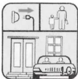 Diagram showing street lighting, household photo, car, and building with Chinese labels