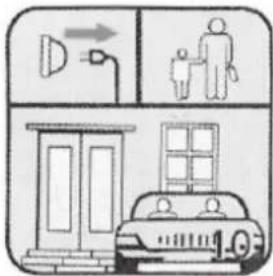 Diagram illustrating street lighting and household interaction with a car, showing lighting, family photo, and parking area.