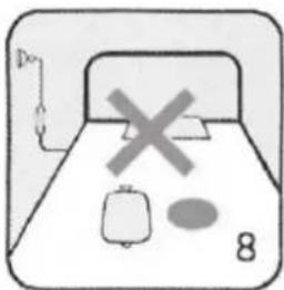Diagram showing a device with a switch symbol and an 'X' mark, labeled '8' at the bottom.