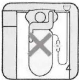 Diagram showing a device with a cross symbol and labeled parts, possibly indicating a test or inspection setup.