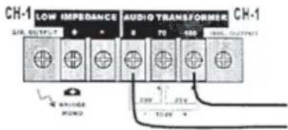CH-1 LOW IMPEDANCE AUDIO TRANSFORMER CH-1 AIR OUTFLT 0 70 100 VOUTFLT KONDO 25V 25V 10V