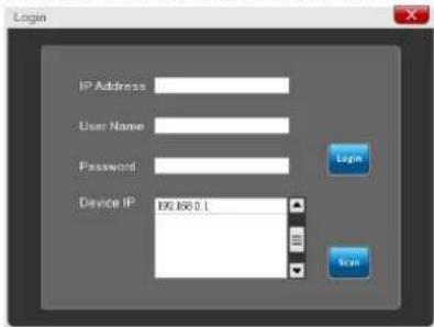 Login IP Address User Name Password Device IP 190.68.0.1 Login Scan