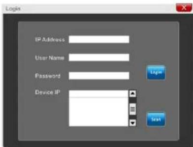 Login IP Address User Name Password Device IP Loge Start