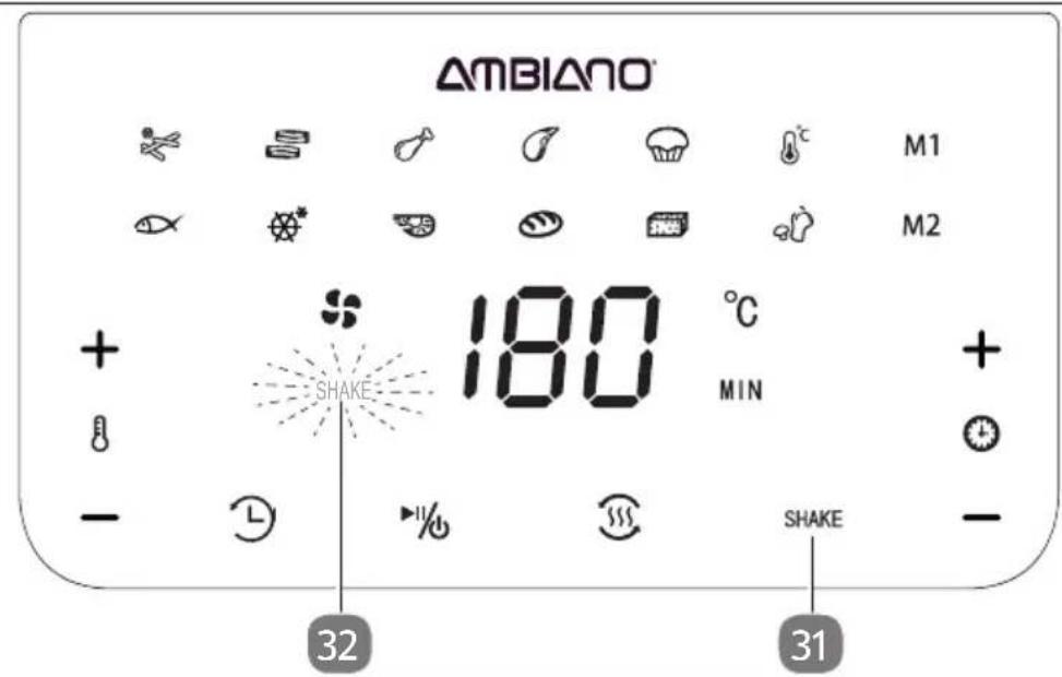AMBIANO M1 M2 + 180 °C MIN + - SHAKE 32 SHAKE 31