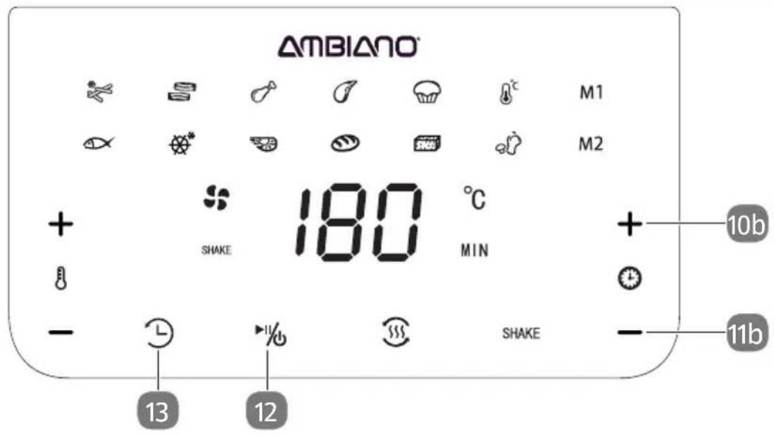 AMBIANO + SHAKE 180 °C MIN + - L SHAKE - 13 12 M1 M2 + 10b SHAKE - 11b