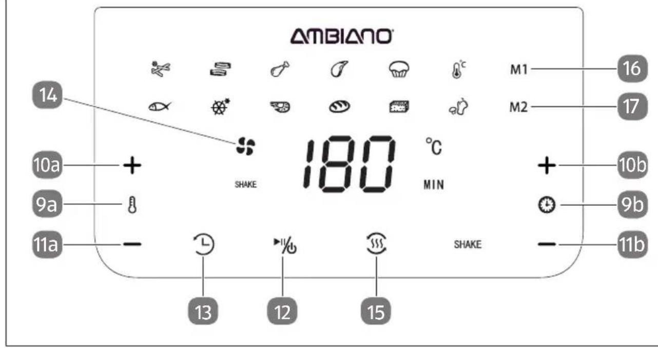 AMBIANO 14 10a + 9a - 11a - 13 12 15 SHAKE 180 °C MIN M1—16 M2—17 + 10b 9b SHAKE —11b