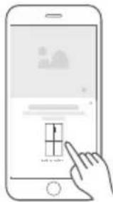 Illustration of a hand interacting with a smartphone displaying a grid interface, likely for mobile app or system interaction.
