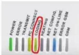 POWER ERROR TRANSMIT PC CONNECT COONNECT HEATING NET CONFIG. NET ONLINE ERROR GSM GSM