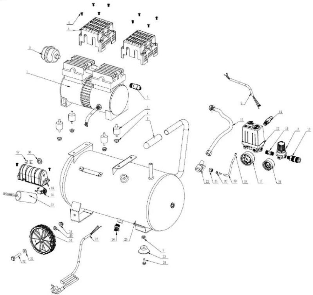 Zipper ZI-COM50SI - Explosionszeichnung / Exploded view / Výkres v rozloženém stavu / Výkres rozloženej zostavy - 1