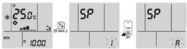 25.0°C MON 10:00 (5 sec.) SP 100 2x SP R