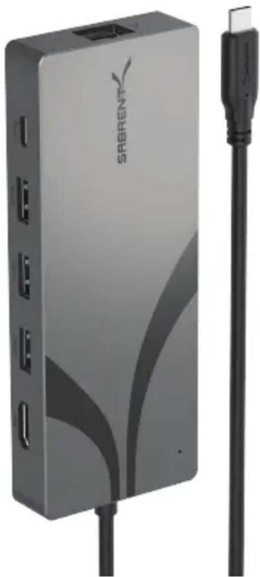 Sabrent HB-6PNV - USB-C 6-PORT HUB WITH M.2 SSD SLOT - 1