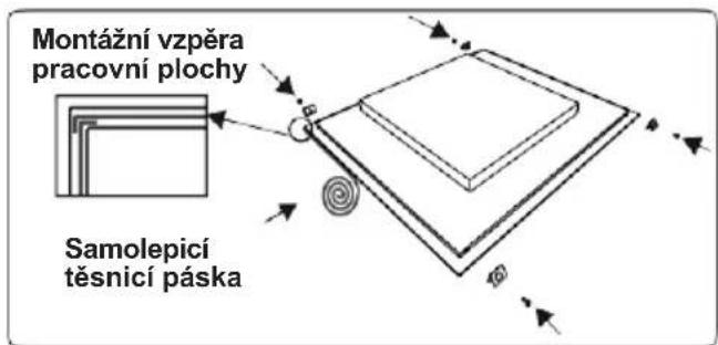 Montážní vzpěra pracovní plochy Samolepicí těsnící páska