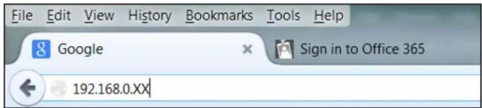 File Edit View History Bookmarks Tools Help Google Sign in to Office 365 192.168.0.xx