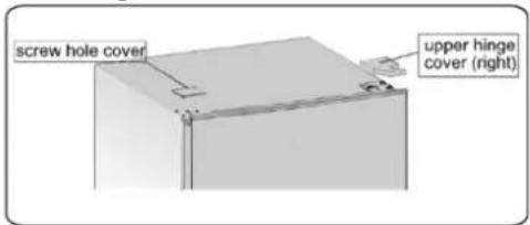 screw hole cover upper hinge cover (right)