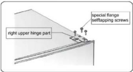 right upper hinge part special flange selftapping screws
