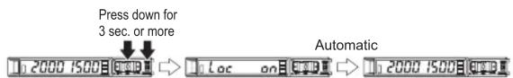 Press down for 3 sec. or more 2000 15:00 Loc on Automatic 2000 15:00
