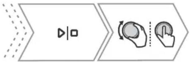 graph LR A["▶/□"] --> B["←/↓"] B --> C["○/←/→"] C --> D["○/←/→"]