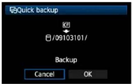 CANON WFT-E4 II - Vyberte položku [Quick backup/Rychlé zálohování]. - 1