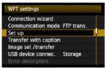 CANON WFT-E4 II - Uložení nastavení - 1