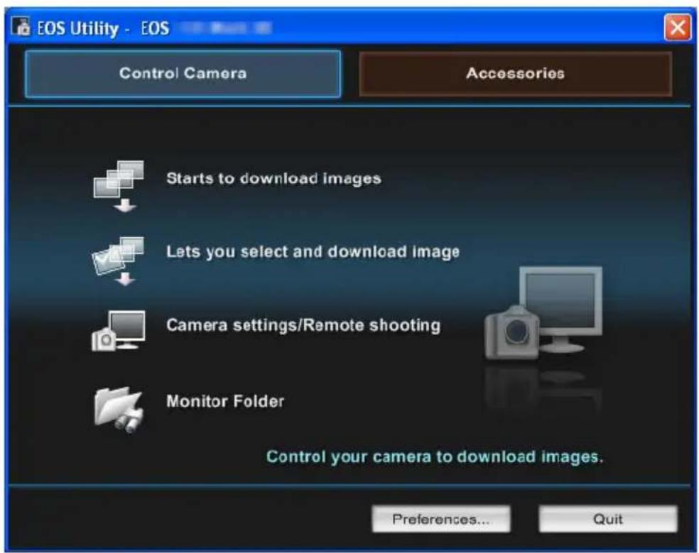 CANON WFT-E4 II - Používání programu EOS Utility - 1