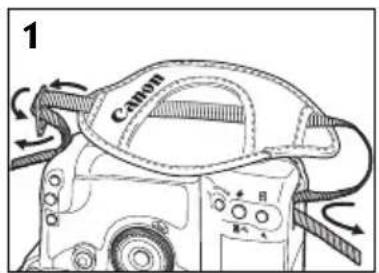 CANON WFT-E4 II - Nasazení řemínku na ruku E1 - 1