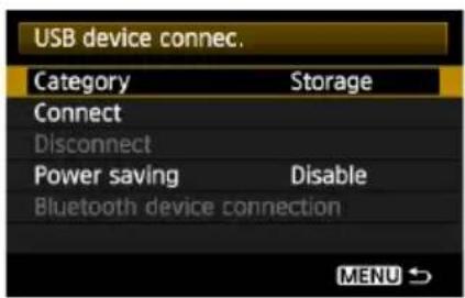 CANON WFT-E4 II - U položky [WFT settings/Nastavení WFT] vyberte položku [USB device connec./Připoj. zaříz. USB]. - 1