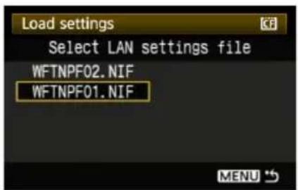 CANON WFT-E4 II - Vyberte položku [Load settings/Načíst nastavení]. - 1