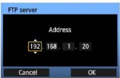 CANON WFT-E4 II - Konfigurace nastavení komunikace serveru FTP - 2