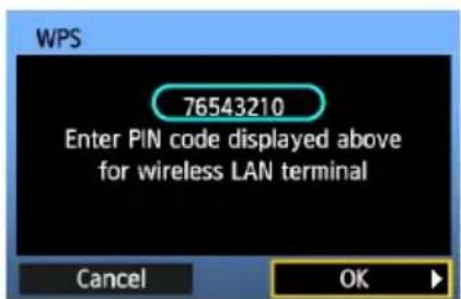CANON WFT-E4 II - Připojení k WPS (režim PIN) - 2