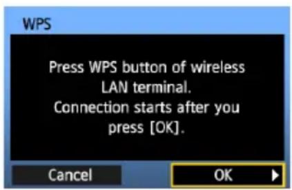CANON WFT-E4 II - Připojení k WPS (režim PBC) - 2