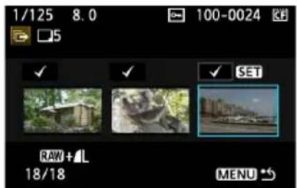 CANON WFT-E4 II - Výběr snímků k prénosu - 4