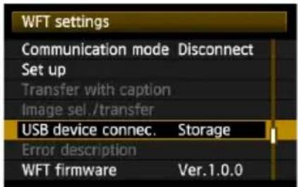 CANON WFT-E4 II - Připojte externí médium do portu USB. - 1