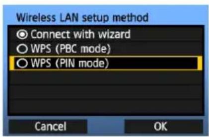 CANON WFT-E4 II - Připojení k WPS (režim PIN) - 1