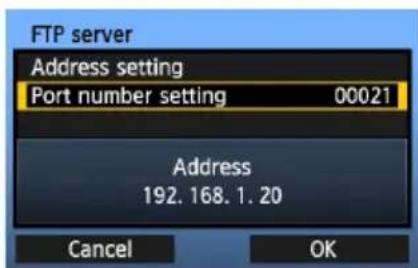 CANON WFT-E4 II - Konfigurace nastavení komunikace serveru FTP - 4