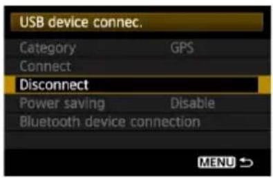 CANON WFT-E4 II - Odpojení zařízení GPS z portu USB - 1