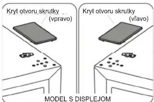 Kryt otvoru skrutky (vpravo) Kryt otvoru skrutky (v'lavo) MODEL S DISPLEJOM