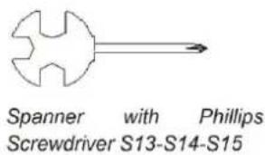 Spanner with Phillips Screwdriver S13-S14-S15