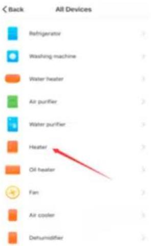 Back All Devices Refrigerator Washing machine Water heater Air purifier Water purifier Heater Oil heater Fan Air cooler Dehumidifier