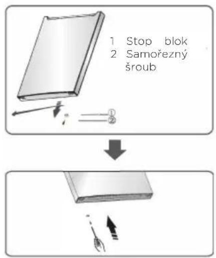 1 Stop blok 2 Samořezný šroub