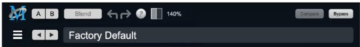 A B Blend 140% Compare Bypass Factory Default