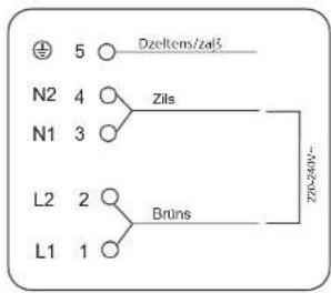 5 Dzeltens/zal3 N2 4 Zils N1 3 L2 2 Brins L1 1 Zik-24W-