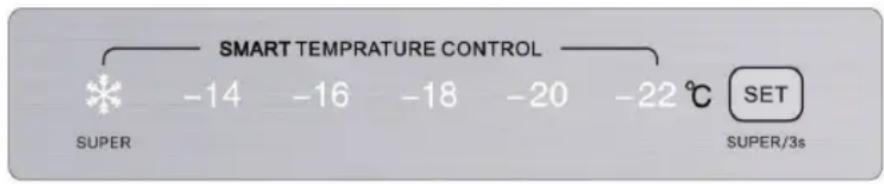 SMART TEMPERATURE CONTROL -14 -16 -18 -20 -22 °C SET SUPER SUPER/3s