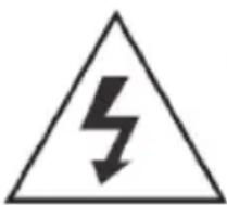 Warning symbol depicting a lightning bolt inside a triangle, indicating electrical hazard or current risk.